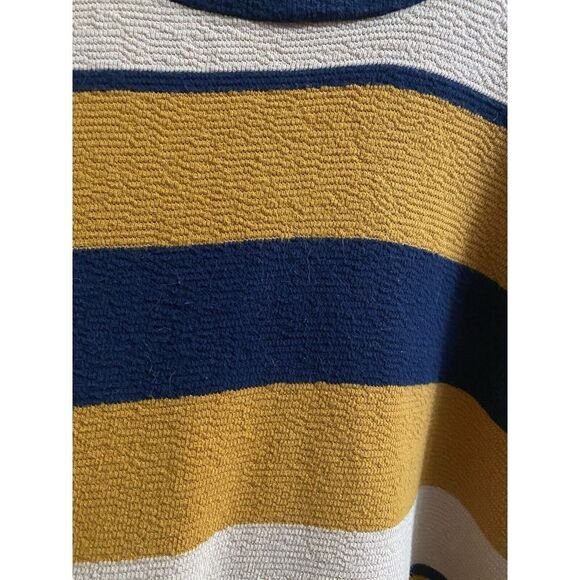 BDG Urban Outfitters Oversized Yellow/Navy Striped 100% Cotton Crop Blouse Sz S - Picture 5 of 10